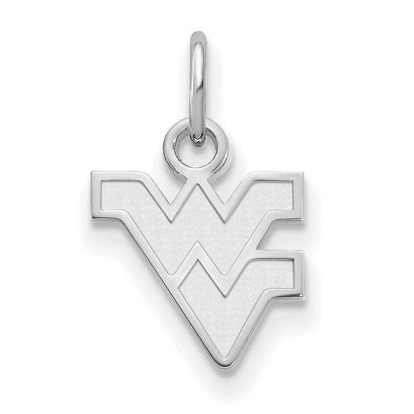 14k White Gold West Virginia U. XS (Tiny) Logo Charm or Pendant
